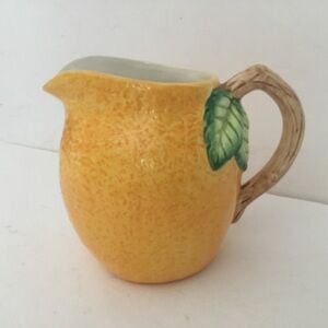 Pitcher OrangeThemed Ceramic. New. Vintage